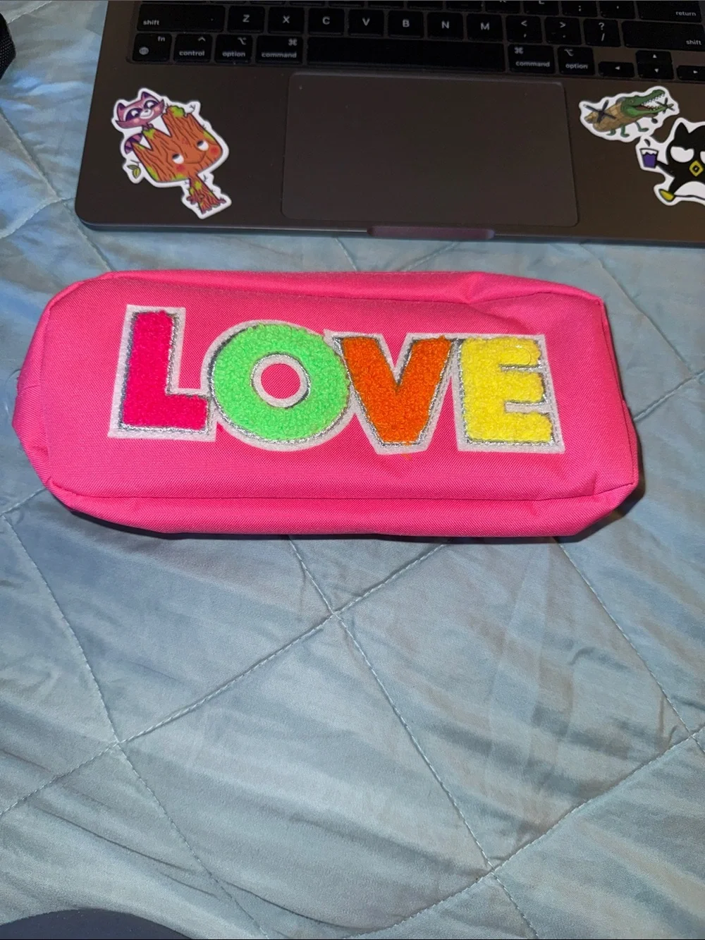 Kids Bright Pink 'LOVE' Pencil Case Pouch